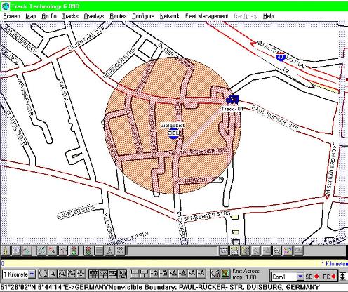 Karte mit Straennahmen eingeschaltet